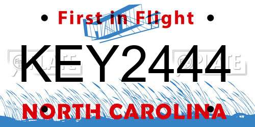 KEY2444 North Carolina License Plate