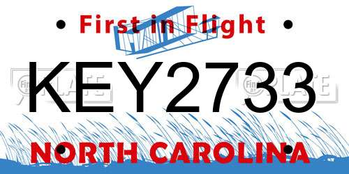 KEY2733 North Carolina License Plate