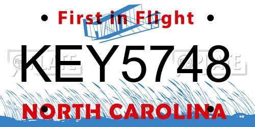 KEY5748 North Carolina License Plate