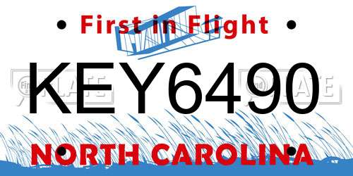 KEY6490 North Carolina License Plate