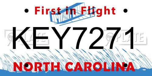 KEY7271 North Carolina License Plate
