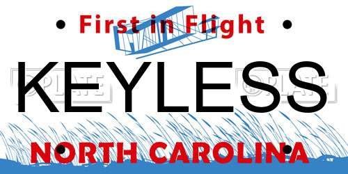 KEYLESS North Carolina License Plate