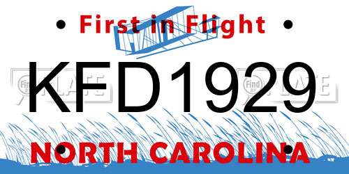 KFD1929 North Carolina License Plate