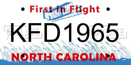 KFD1965 North Carolina License Plate