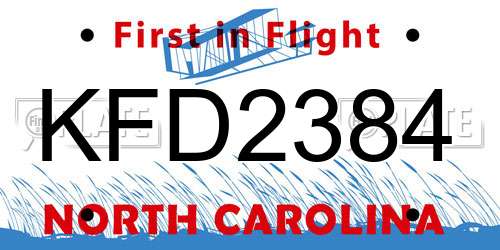 KFD2384 North Carolina License Plate
