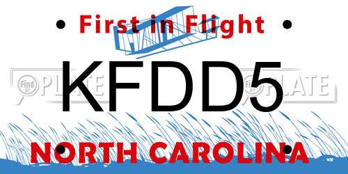 KFDD5 North Carolina License Plate