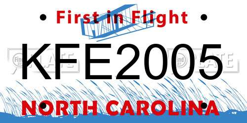 KFE2005 North Carolina License Plate