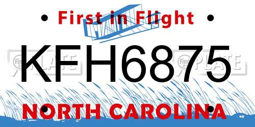 KFH6875 North Carolina License Plate