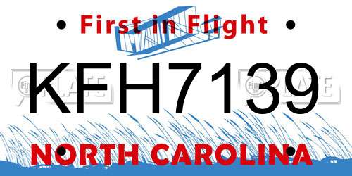 KFH7139 North Carolina License Plate
