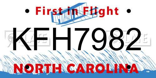 KFH7982 North Carolina License Plate