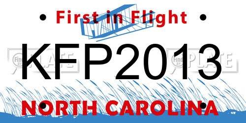 KFP2013 North Carolina License Plate
