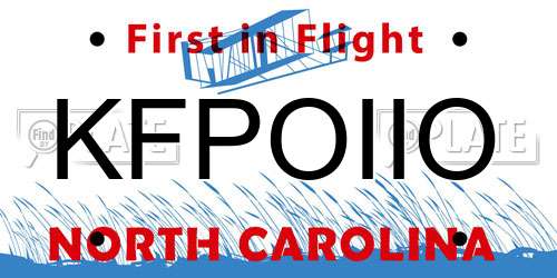 KFPOIIO North Carolina License Plate
