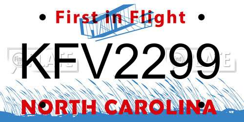 KFV2299 North Carolina License Plate