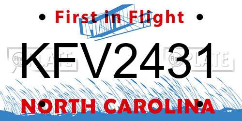KFV2431 North Carolina License Plate