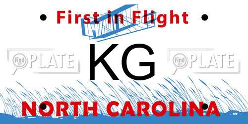 KG North Carolina License Plate