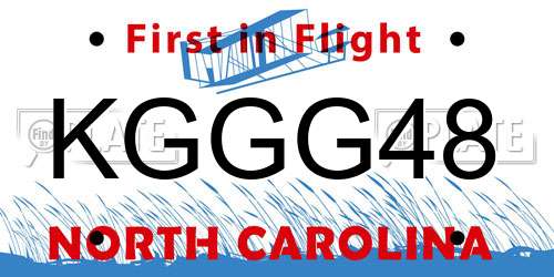 KGGG48 North Carolina License Plate