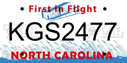 KGS2477 North Carolina License Plate