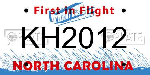 KH2012 North Carolina License Plate