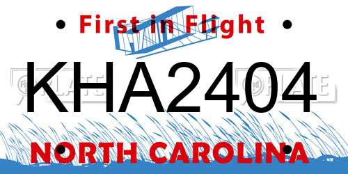 KHA2404 North Carolina License Plate