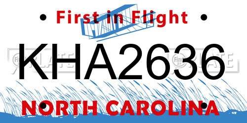 KHA2636 North Carolina License Plate