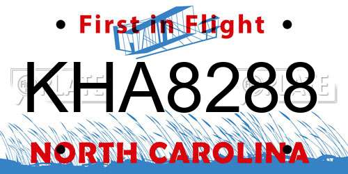 KHA8288 North Carolina License Plate
