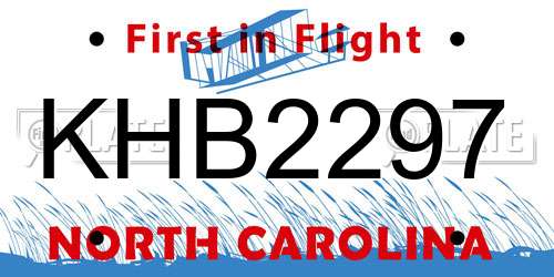 KHB2297 North Carolina License Plate