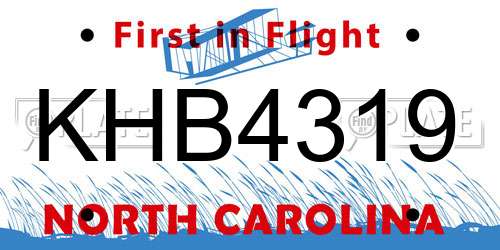 KHB4319 North Carolina License Plate