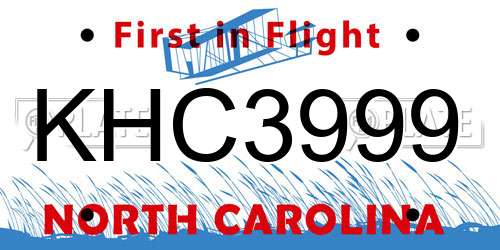 KHC3999 North Carolina License Plate
