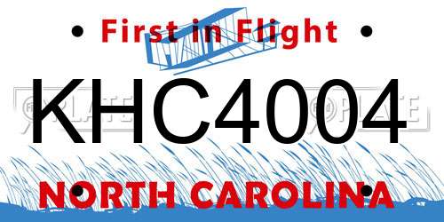 KHC4004 North Carolina License Plate