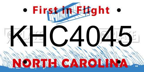 KHC4045 North Carolina License Plate