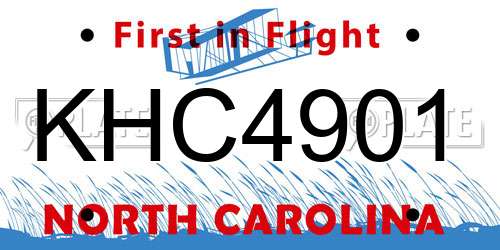 KHC4901 North Carolina License Plate