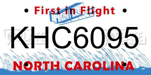 KHC6095 North Carolina License Plate