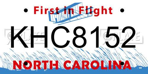 KHC8152 North Carolina License Plate