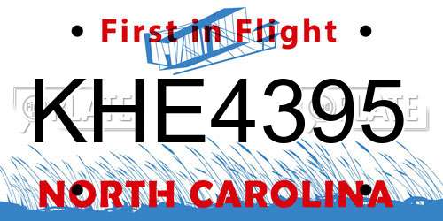 KHE4395 North Carolina License Plate