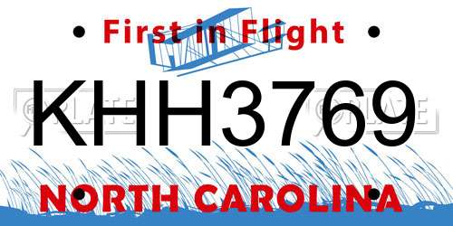 KHH3769 North Carolina License Plate