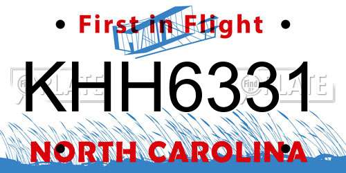 KHH6331 North Carolina License Plate