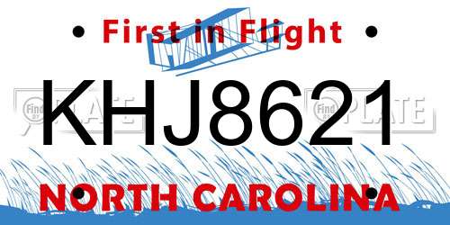 KHJ8621 North Carolina License Plate