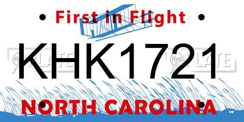 KHK1721 North Carolina License Plate