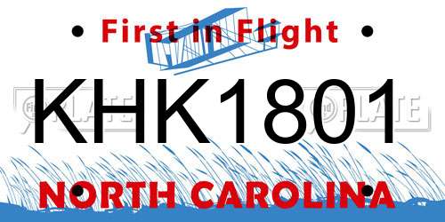 KHK1801 North Carolina License Plate