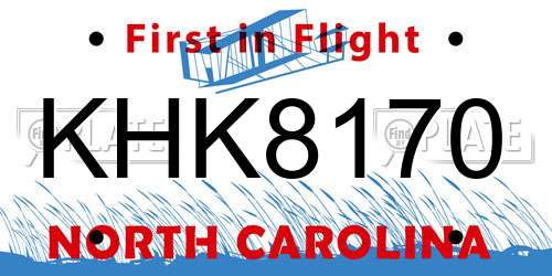 KHK8170 North Carolina License Plate