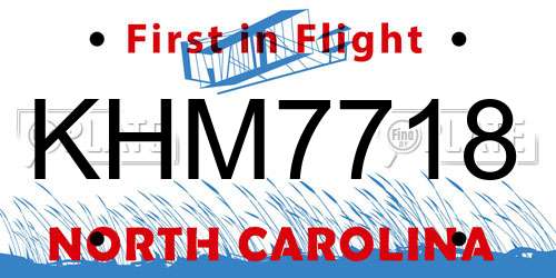 KHM7718 North Carolina License Plate