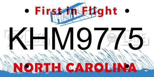 KHM9775 North Carolina License Plate