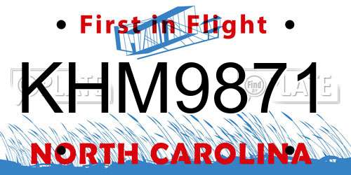 KHM9871 North Carolina License Plate
