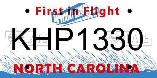 KHP1330 North Carolina License Plate