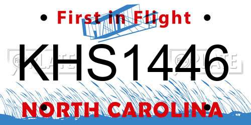 KHS1446 North Carolina License Plate