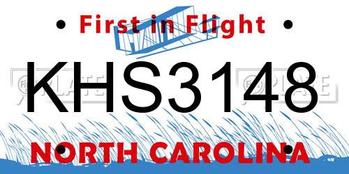 KHS3148 North Carolina License Plate