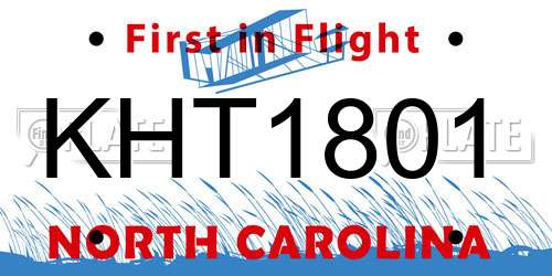 KHT1801 North Carolina License Plate