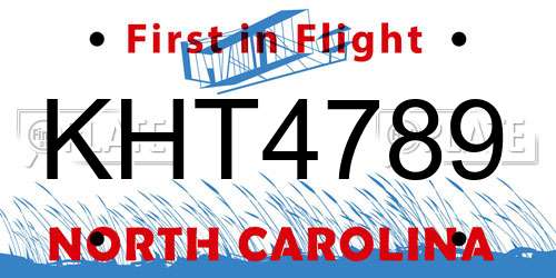 KHT4789 North Carolina License Plate