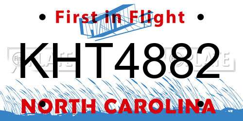 KHT4882 North Carolina License Plate