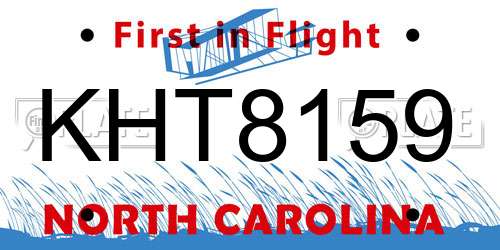KHT8159 North Carolina License Plate